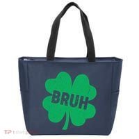 Funny St Patricks Day Bruh Lucky Shamrock Clover Tote Bag thumb 0