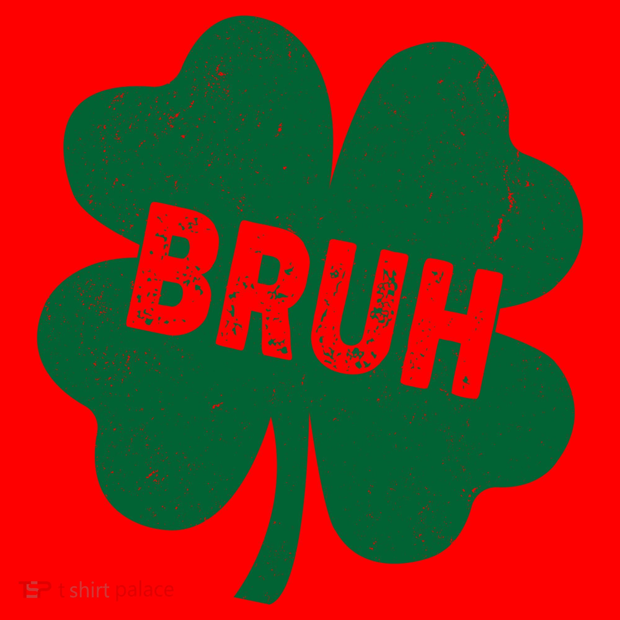 Funny St Patricks Day Bruh Lucky Shamrock Clover Santa Hat