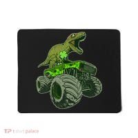 Funny St Patrick's Day Lucky Trex Dinosaur Riding Monster Truck Mousepad thumb 0
