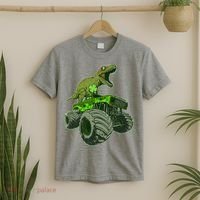 Funny St Patrick's Day Lucky Trex Dinosaur Riding Monster Truck T-Shirt thumb 2