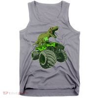 Funny St Patrick's Day Lucky Trex Dinosaur Riding Monster Truck Tank Top thumb 0