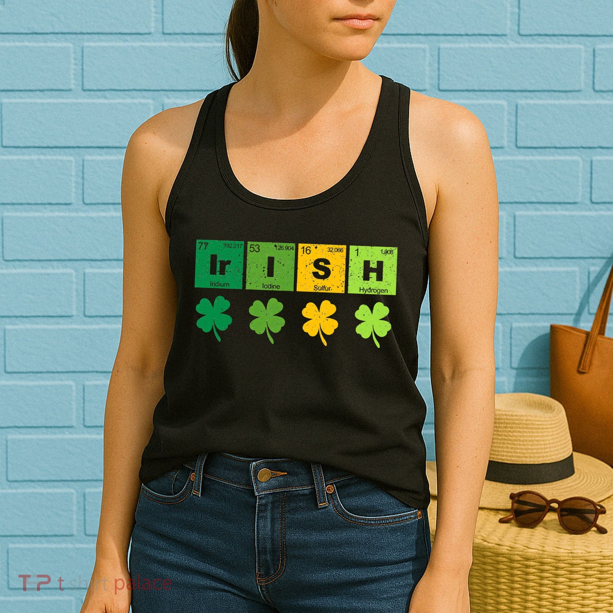 Funny St Patricks Day Science Teacher Irish Chemistry Women's Tank Top