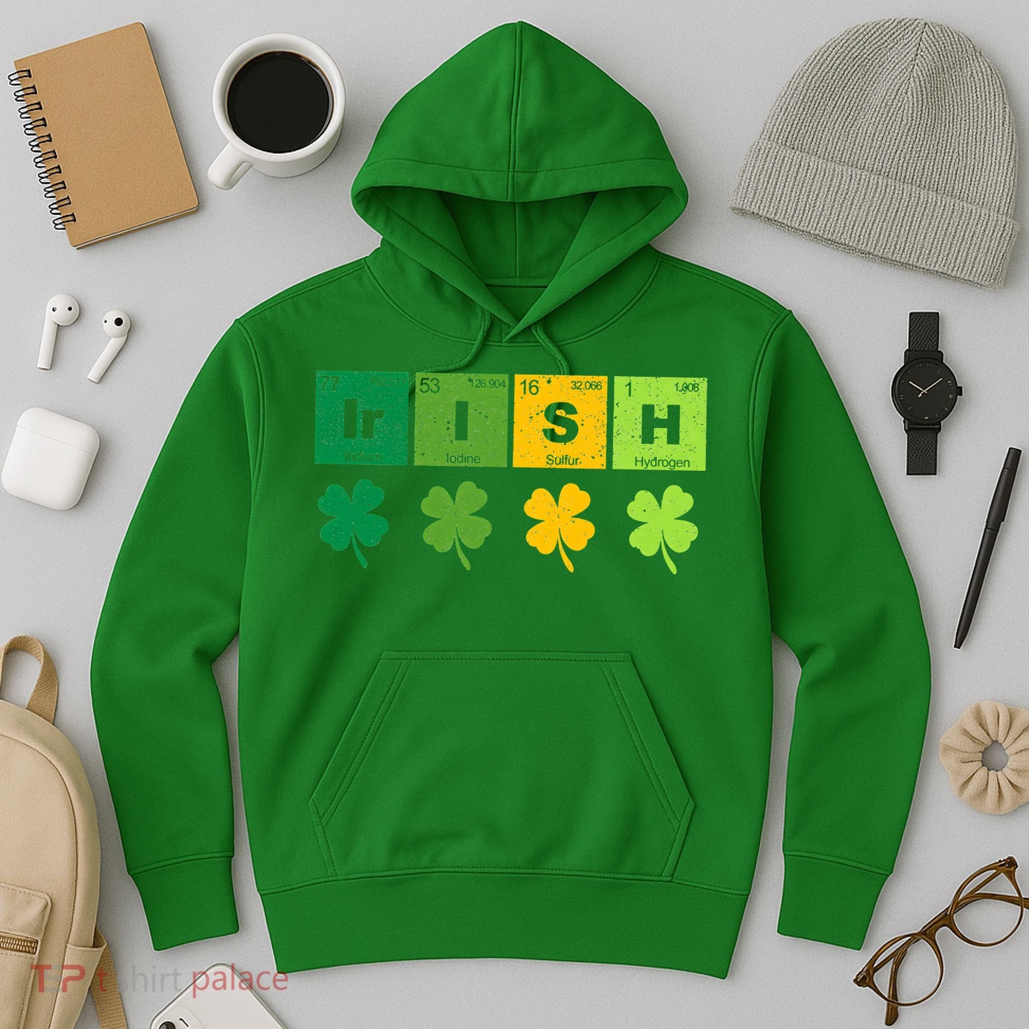 Funny St Patricks Day Science Teacher Irish Chemistry Hoodie