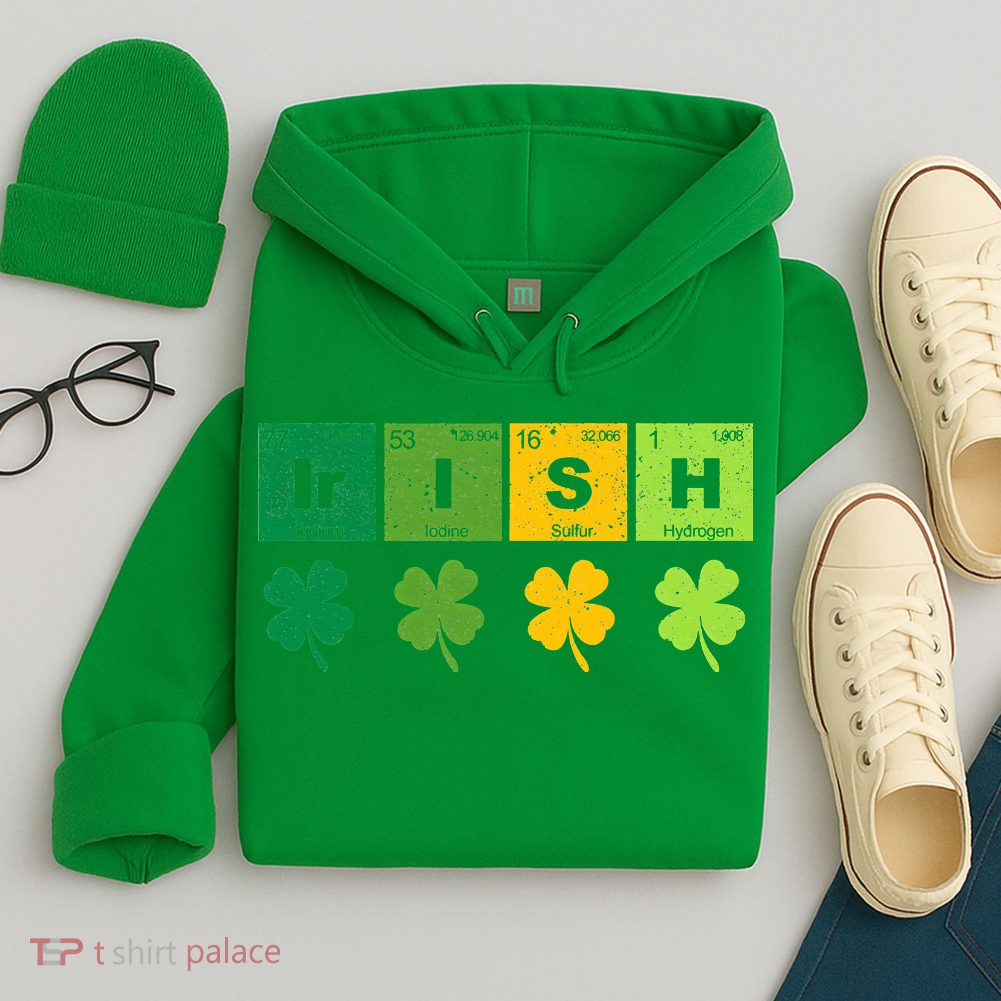 Funny St Patricks Day Science Teacher Irish Chemistry Hoodie