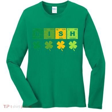 Funny St Patricks Day Science Teacher Irish Chemistry Women's Long Sleeve Shirt
