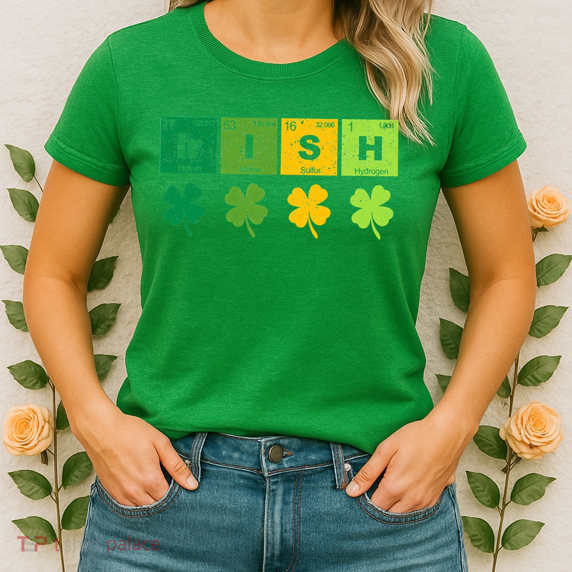 Funny St Patricks Day Science Teacher Irish Chemistry Women's T-Shirt