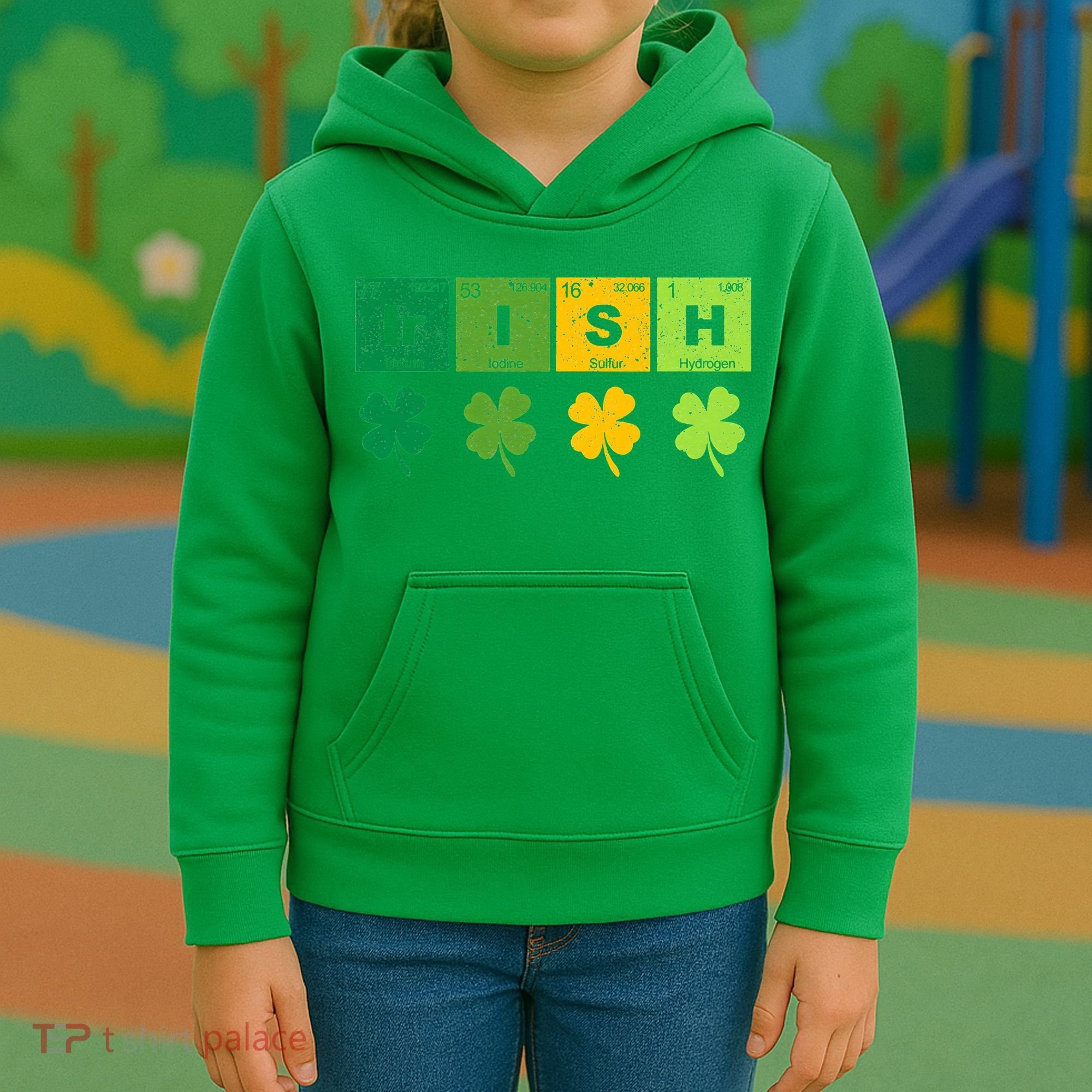 Funny St Patricks Day Science Teacher Irish Chemistry Kids Hoodie