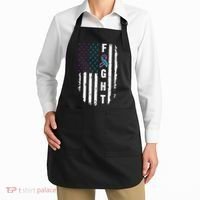 Fight Suicide Prevention Teal Purple Ribbon US Flag Apron thumb 2