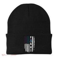 Fight Suicide Prevention Teal Purple Ribbon US Flag Beanie thumb 0