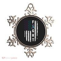 Fight Suicide Prevention Teal Purple Ribbon US Flag Ornament thumb 0