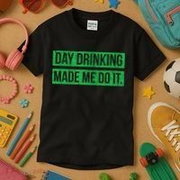 Funny St. Patricks Day Day Drinking Made Me Do It Drinking Beer Gift Kids T-Shirt thumb 3