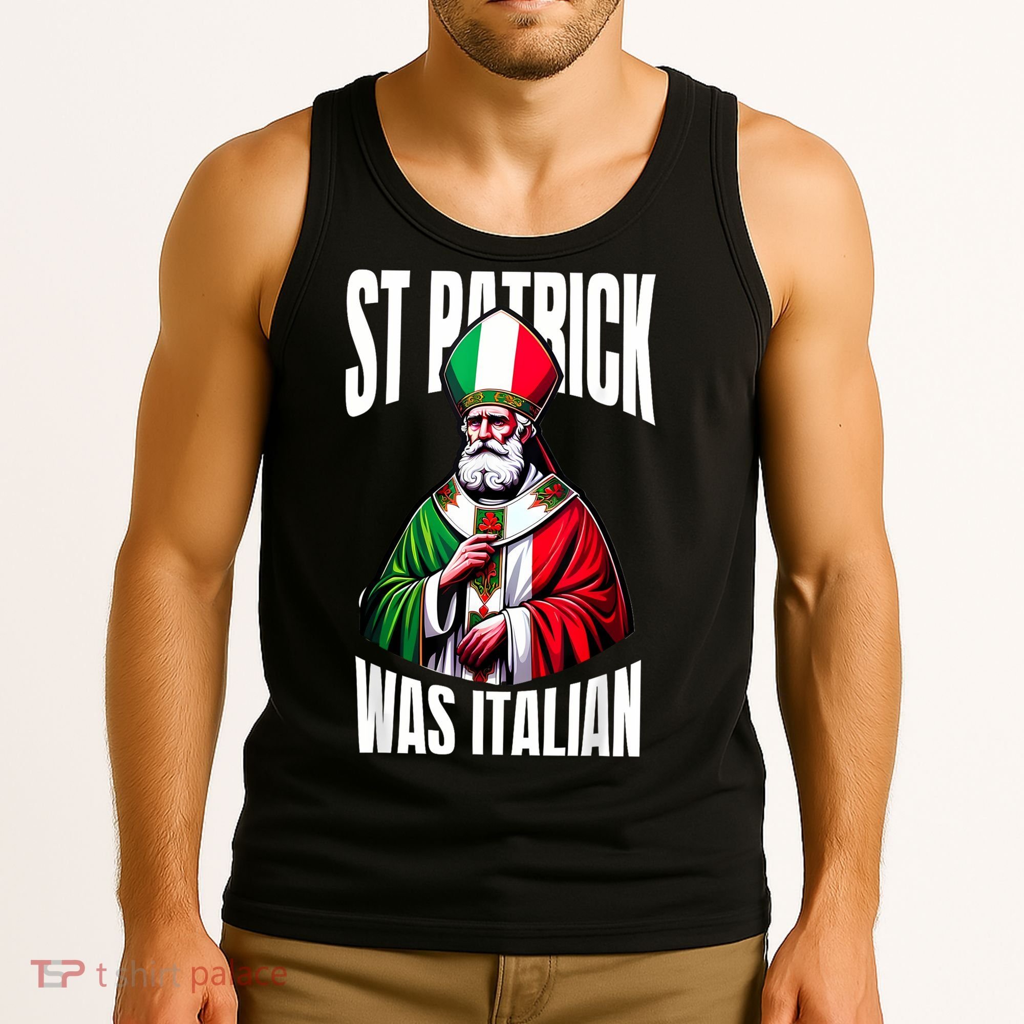 Funny St Patrick Was Italian St PatrickS Day Italian Flag Tank Top