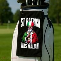 Funny St Patrick Was Italian St PatrickS Day Italian Flag Golf Towel thumb 2