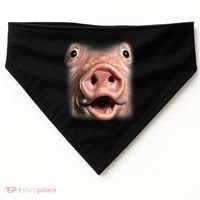 Funny Surprised Pig Face Meme Big Troll Hog Piggy Face USA-Made Doggie Bandana thumb 0