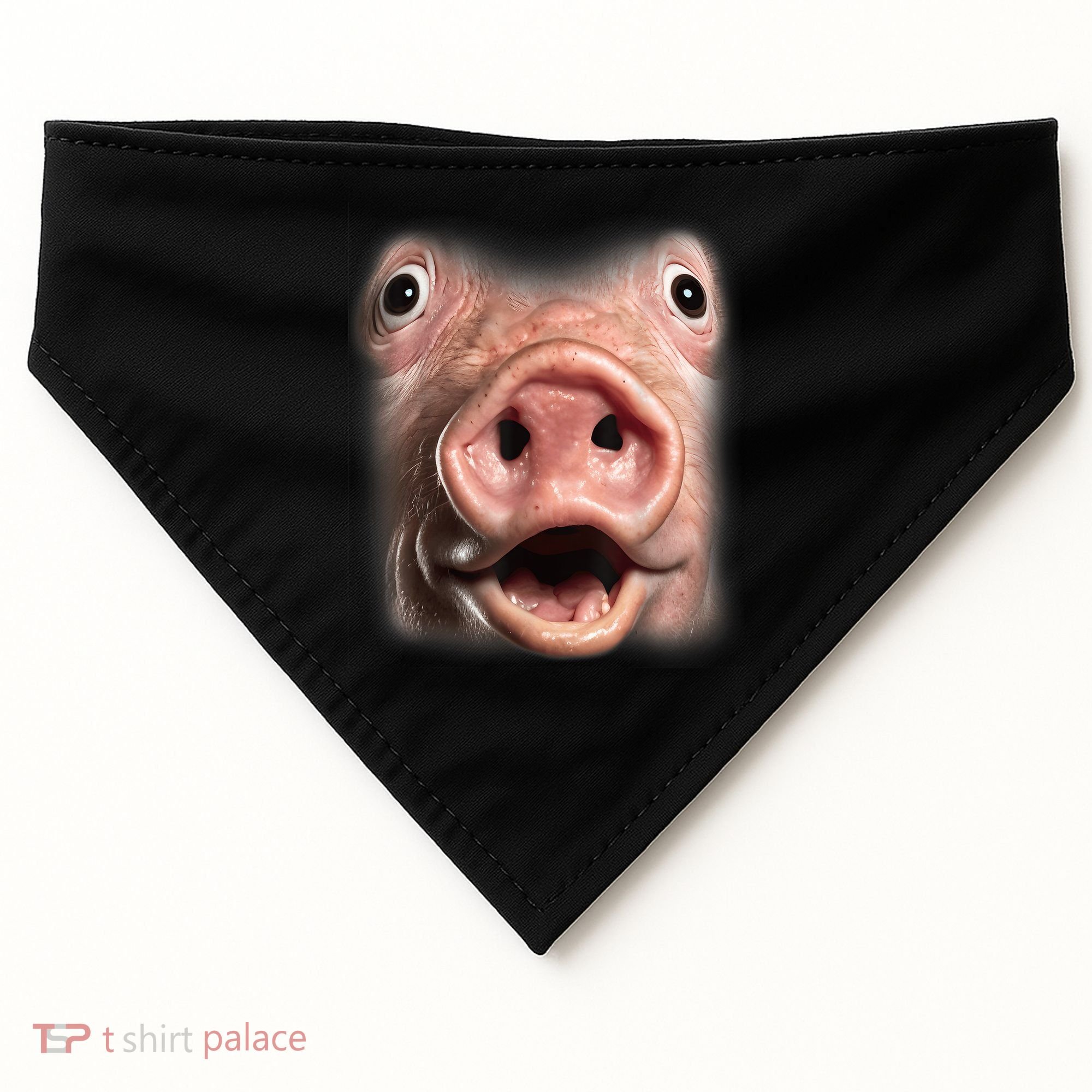 Funny Surprised Pig Face Meme Big Troll Hog Piggy Face USA-Made Doggie Bandana