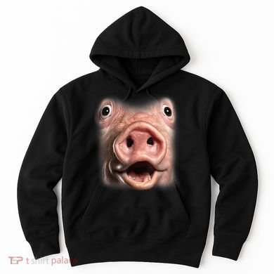 Funny Surprised Pig Face Meme Big Troll Hog Piggy Face Hoodie