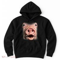 Funny Surprised Pig Face Meme Big Troll Hog Piggy Face Hoodie thumb 0