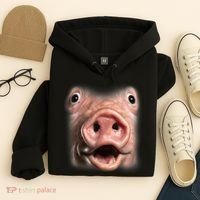 Funny Surprised Pig Face Meme Big Troll Hog Piggy Face Hoodie thumb 4