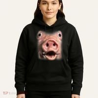 Funny Surprised Pig Face Meme Big Troll Hog Piggy Face Hoodie thumb 5