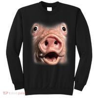 Funny Surprised Pig Face Meme Big Troll Hog Piggy Face Sweatshirt thumb 0