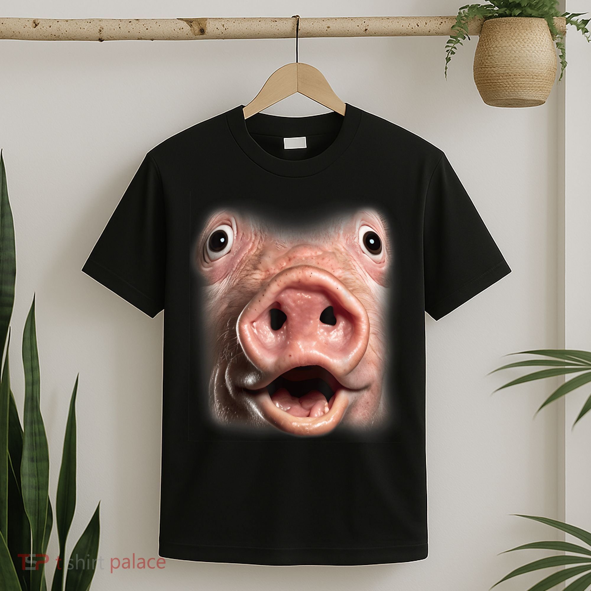 Funny Surprised Pig Face Meme Big Troll Hog Piggy Face T-Shirt