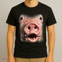 Funny Surprised Pig Face Meme Big Troll Hog Piggy Face T-Shirt thumb 3