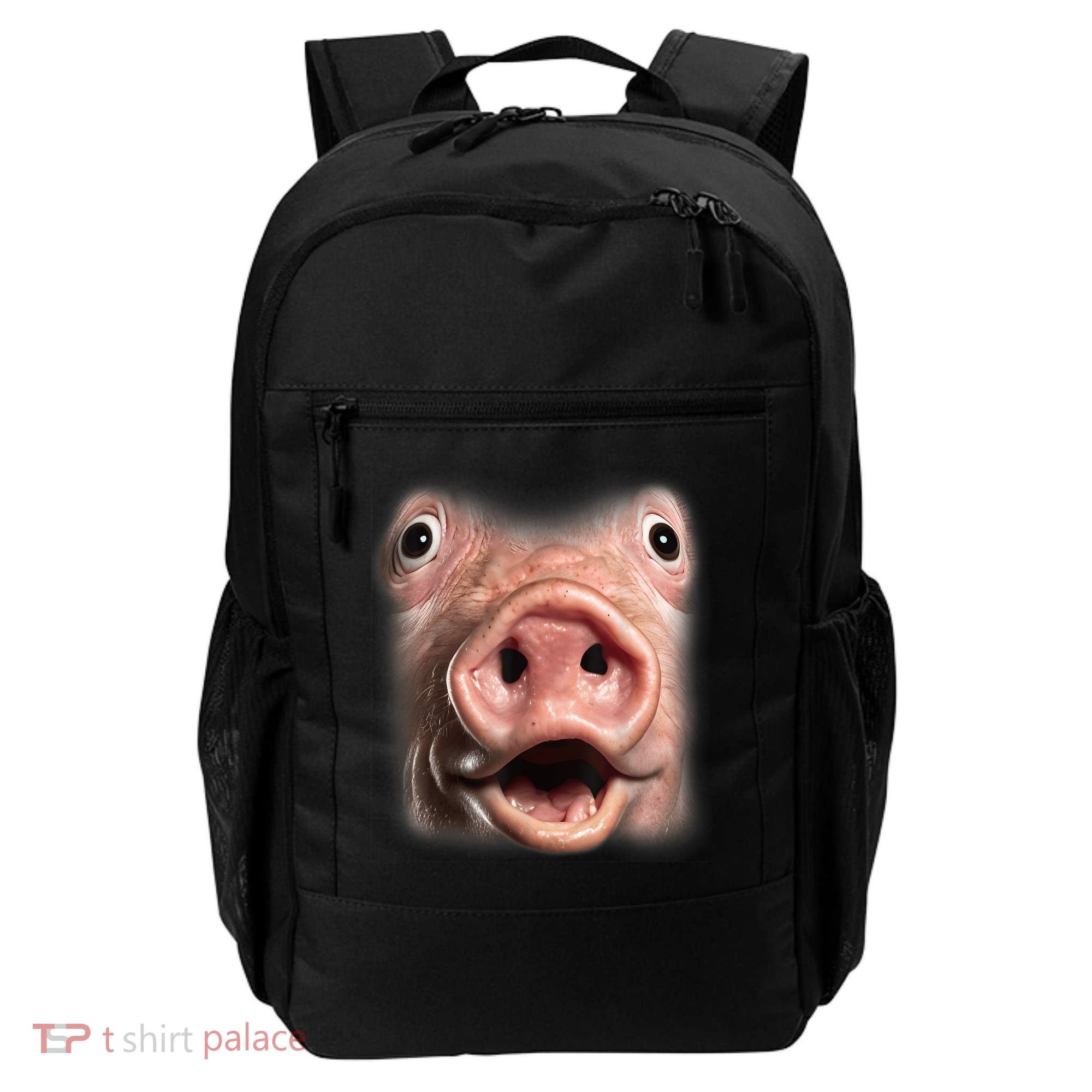 Funny Surprised Pig Face Meme Big Troll Hog Piggy Face Backpack