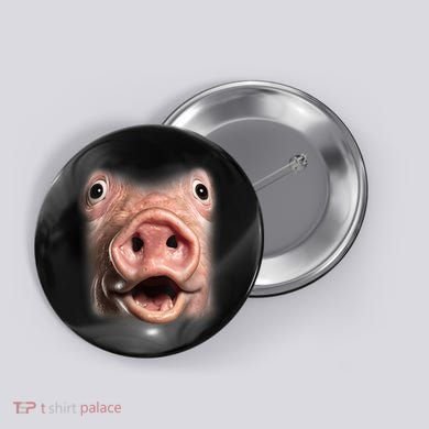 Funny Surprised Pig Face Meme Big Troll Hog Piggy Face Button