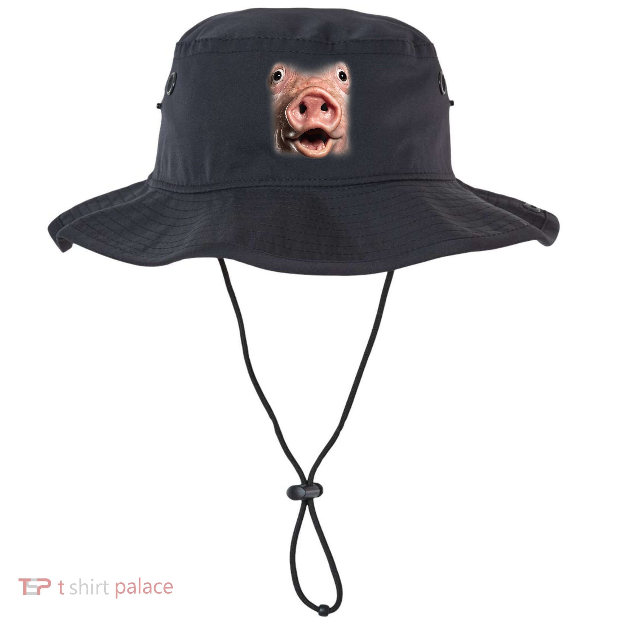 Funny Surprised Pig Face Meme Big Troll Hog Piggy Face Bucket Hat