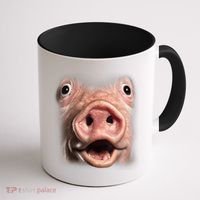 Funny Surprised Pig Face Meme Big Troll Hog Piggy Face Coffee Mug thumb 1