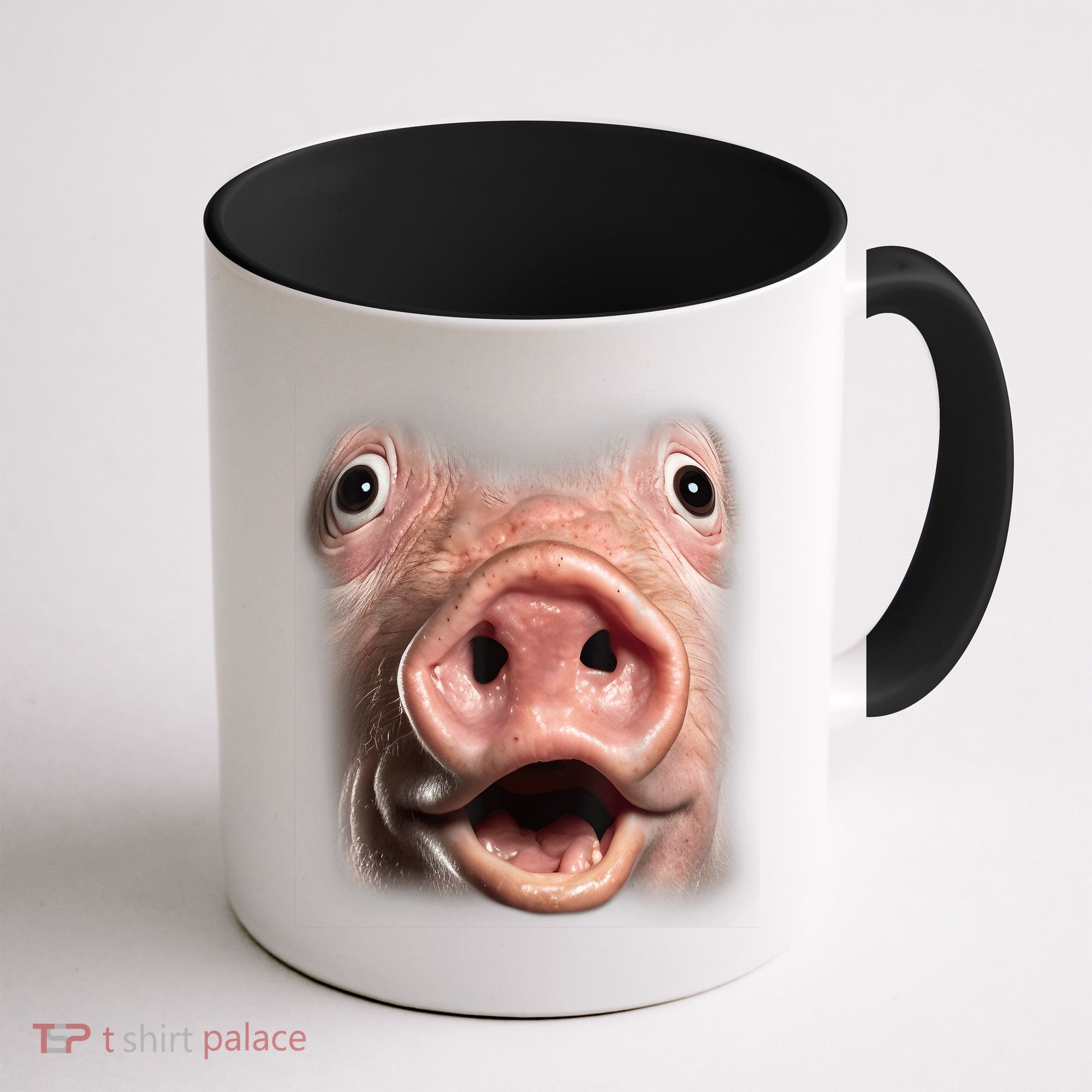 Funny Surprised Pig Face Meme Big Troll Hog Piggy Face Coffee Mug
