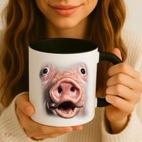 Funny Surprised Pig Face Meme Big Troll Hog Piggy Face Coffee Mug thumb 3