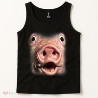 Funny Surprised Pig Face Meme Big Troll Hog Piggy Face Tank Top thumb 2