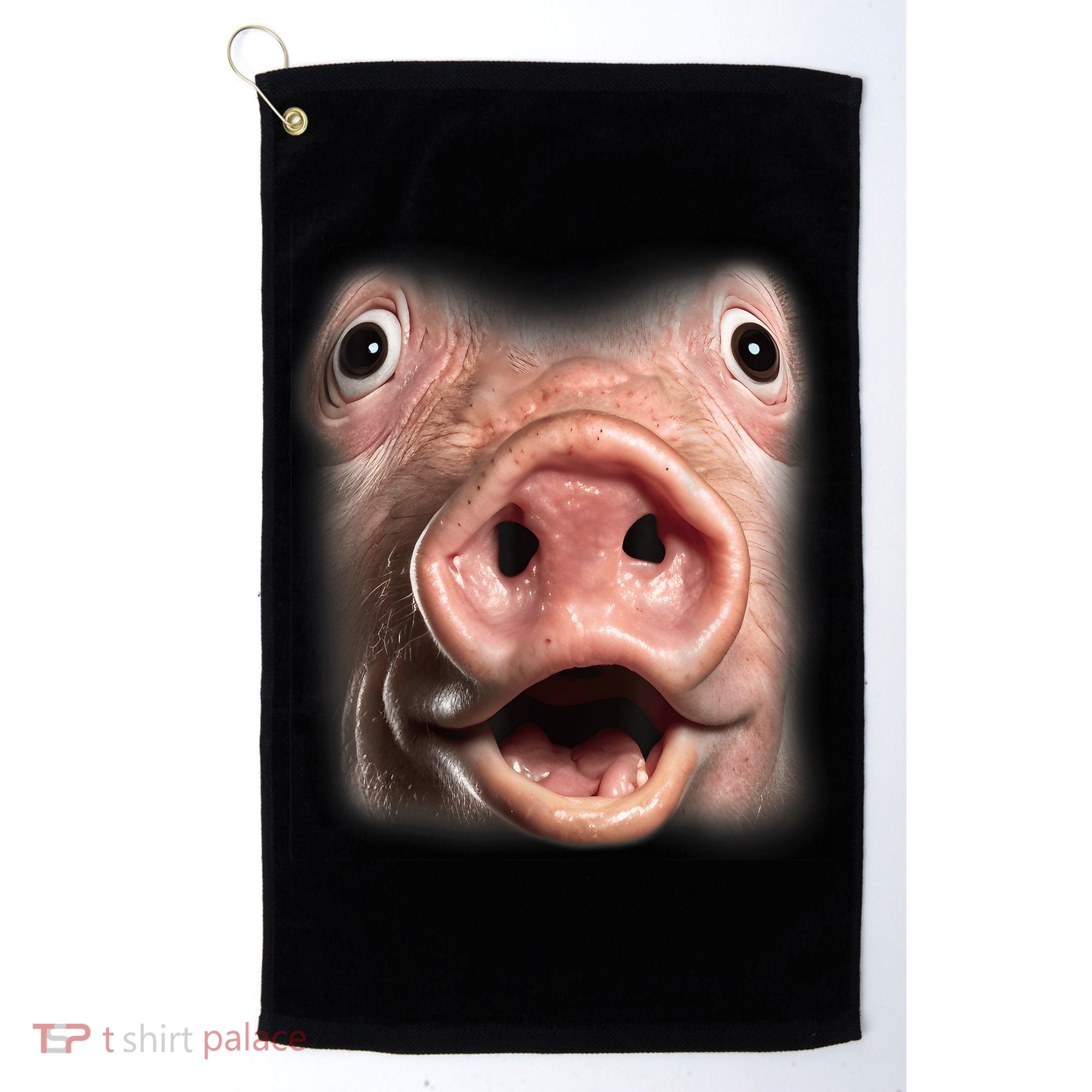 Funny Surprised Pig Face Meme Big Troll Hog Piggy Face Golf Towel