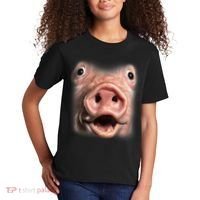 Funny Surprised Pig Face Meme Big Troll Hog Piggy Face Kids T-Shirt thumb 2