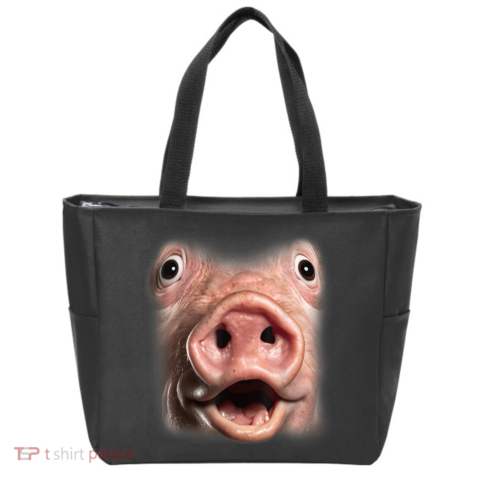 Funny Surprised Pig Face Meme Big Troll Hog Piggy Face Tote Bag