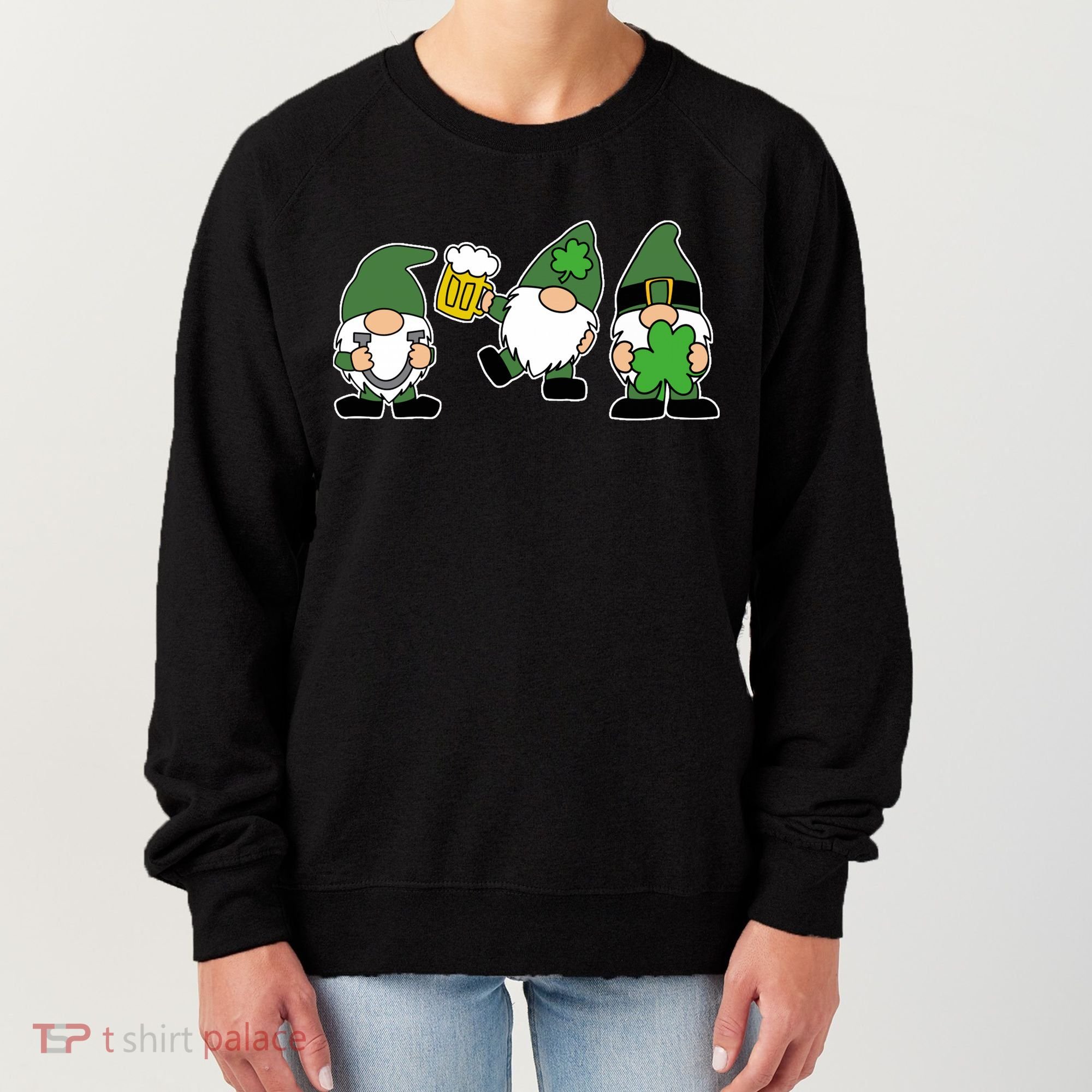 Funny St Patricks Day Drunk Gnomes Women's Sweatshirt
