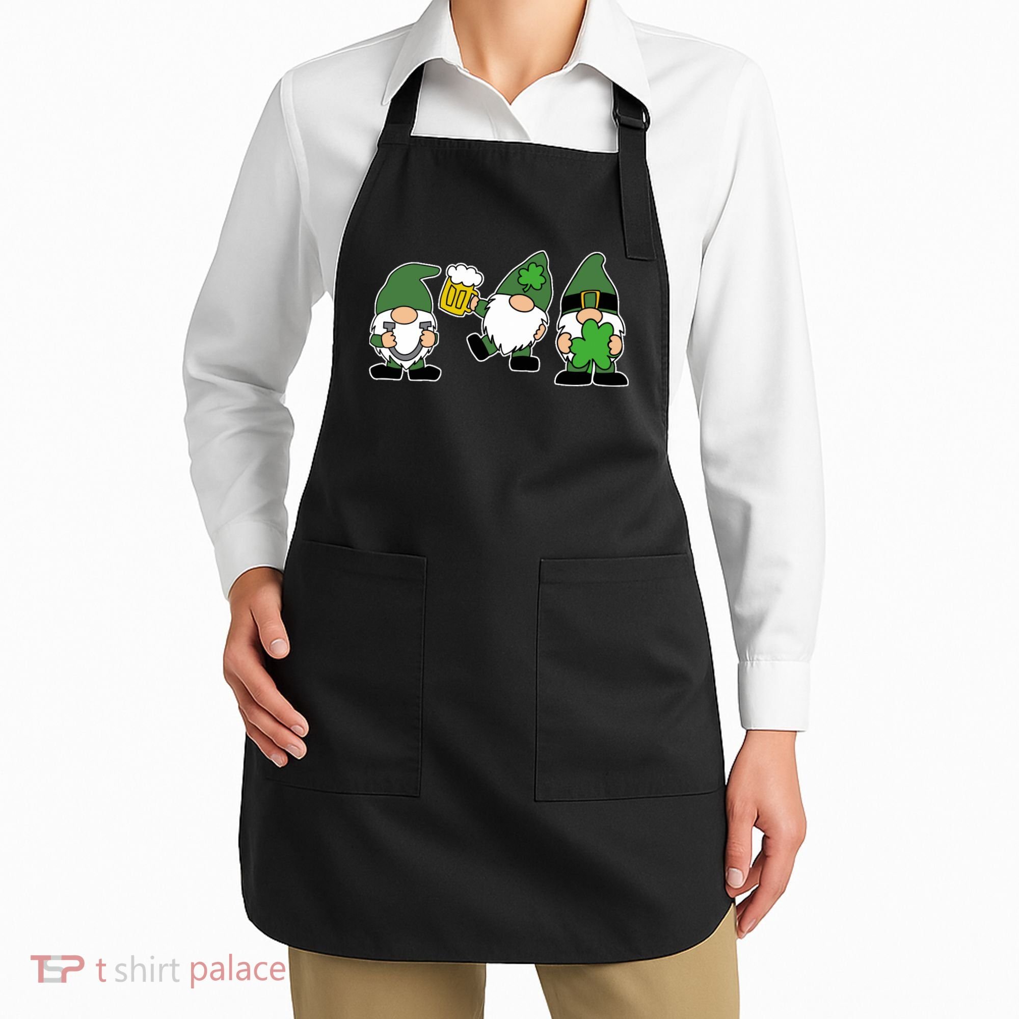 Funny St Patricks Day Drunk Gnomes Apron