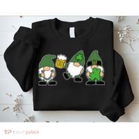 Funny St Patricks Day Drunk Gnomes Sweatshirt thumb 2