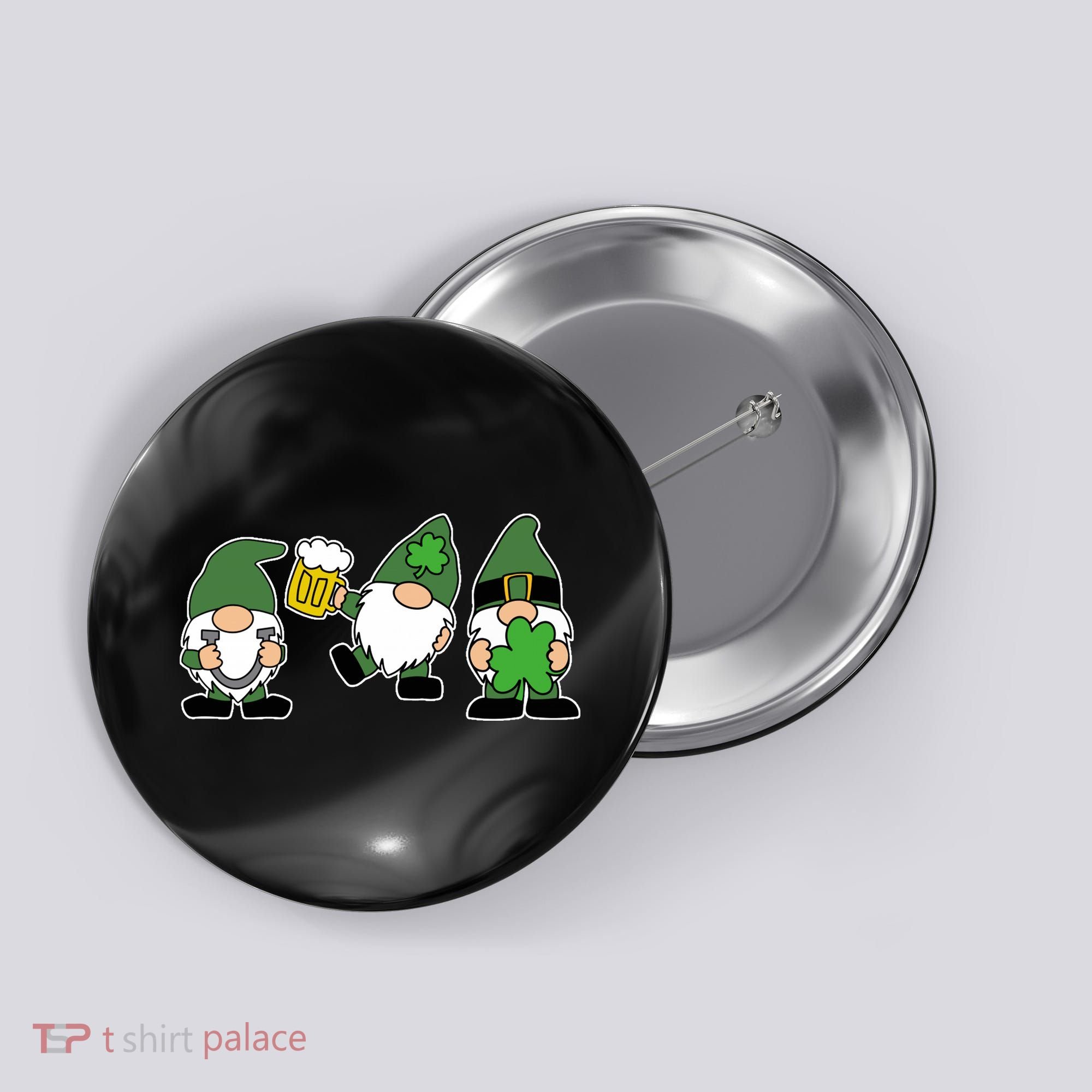 Funny St Patricks Day Drunk Gnomes Button