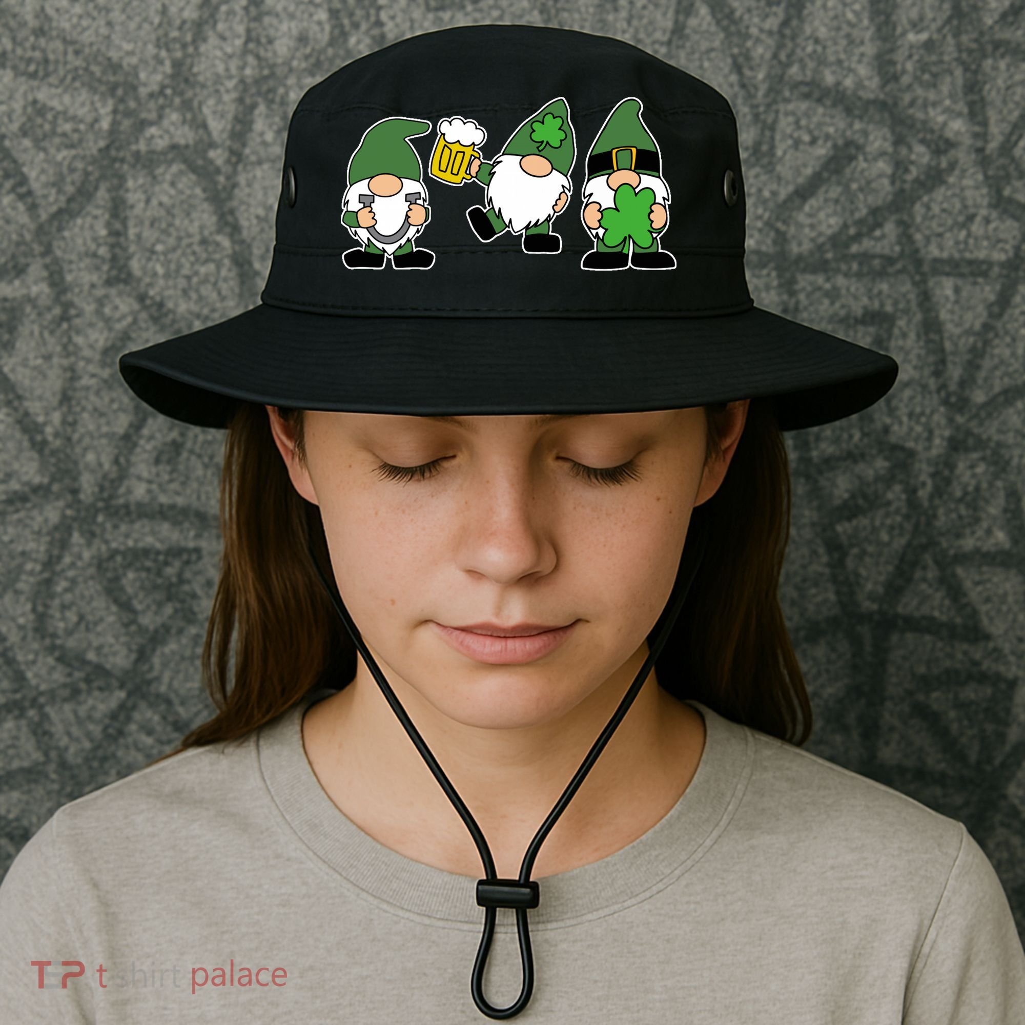 Funny St Patricks Day Drunk Gnomes Bucket Hat