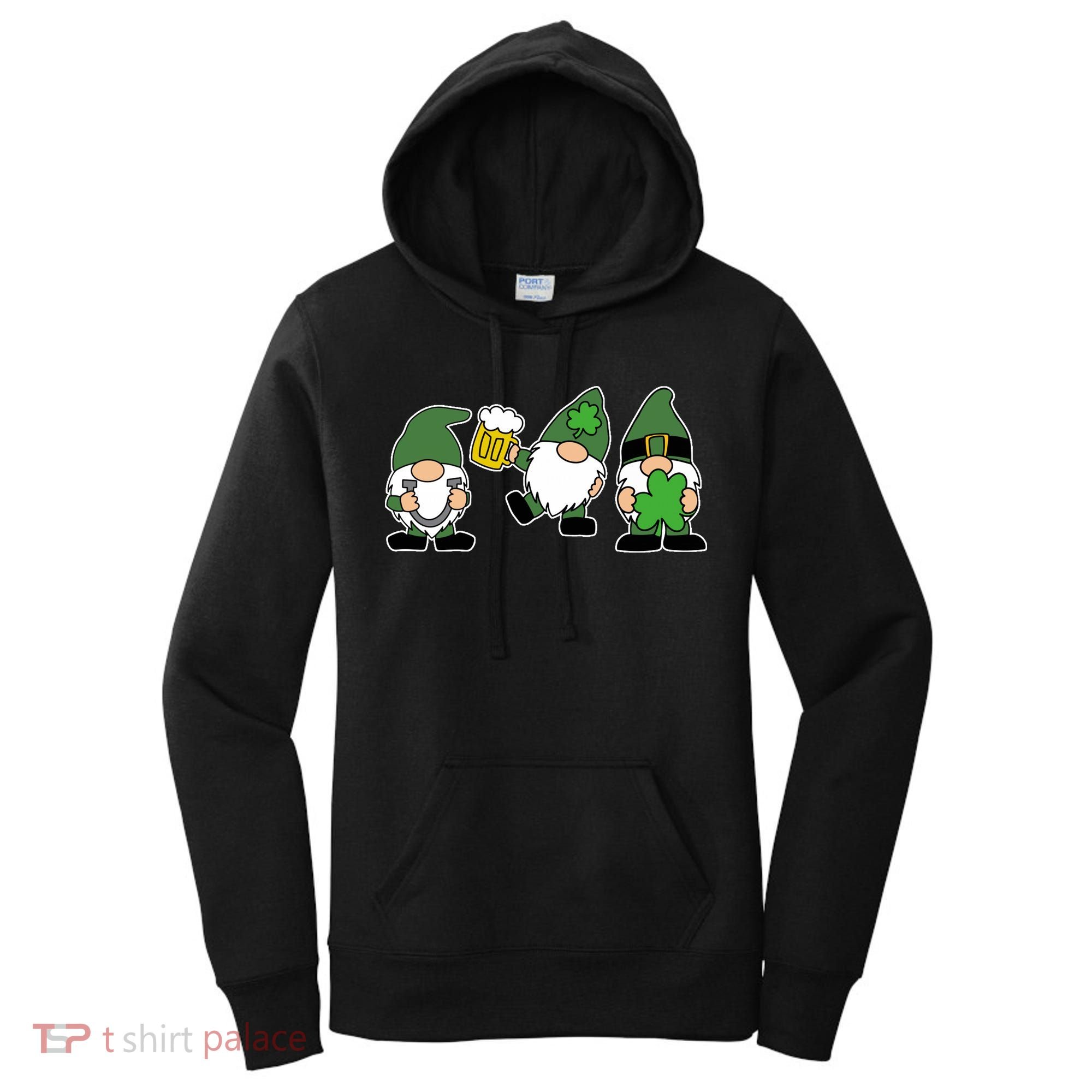 Funny St Patricks Day Drunk Gnomes Women's Hoodie