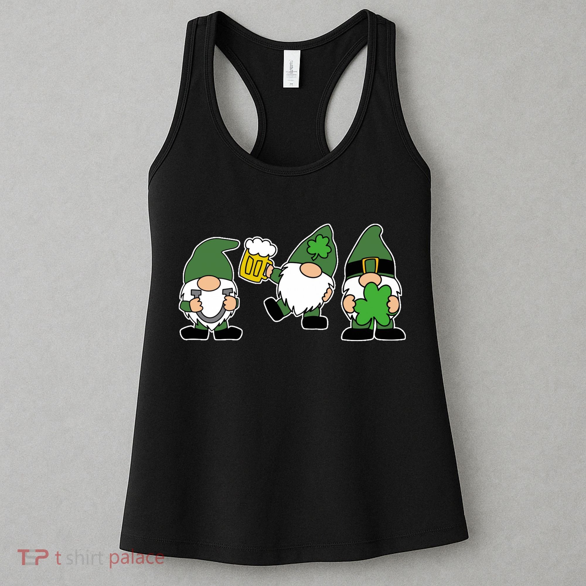 Funny St Patricks Day Drunk Gnomes Women's Tank Top