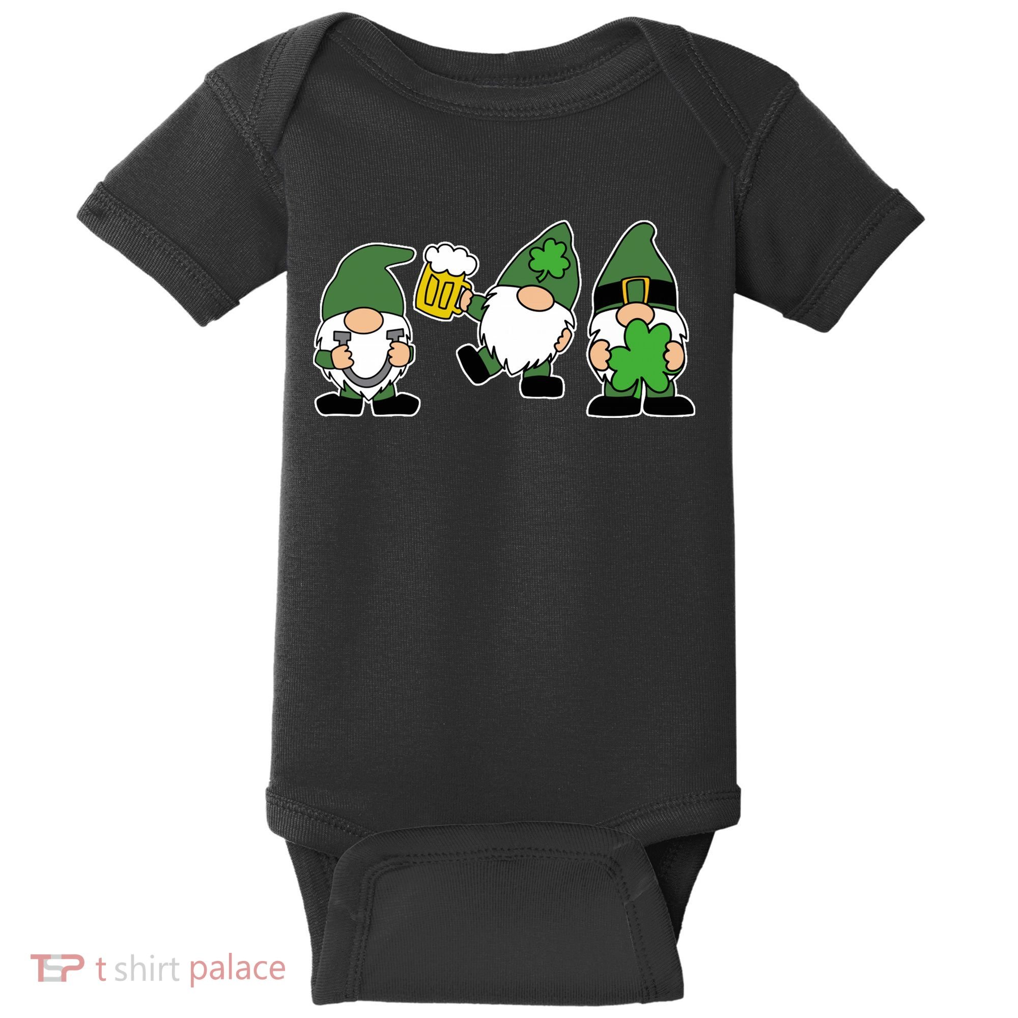 Funny St Patricks Day Drunk Gnomes Baby Bodysuit