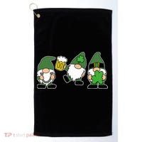 Funny St Patricks Day Drunk Gnomes Golf Towel thumb 0