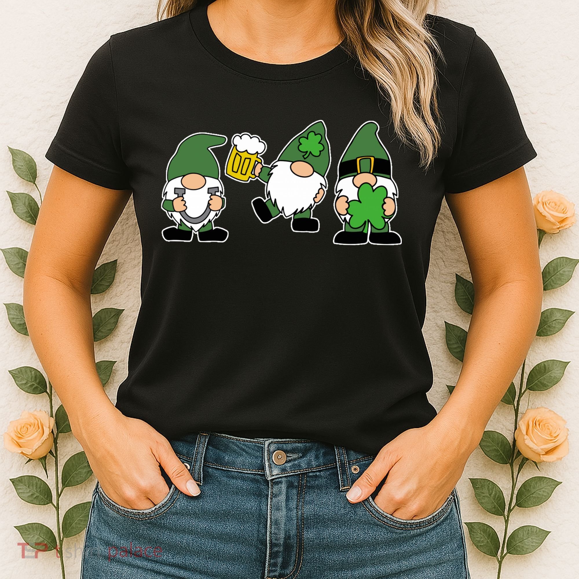 Funny St Patricks Day Drunk Gnomes Women's T-Shirt