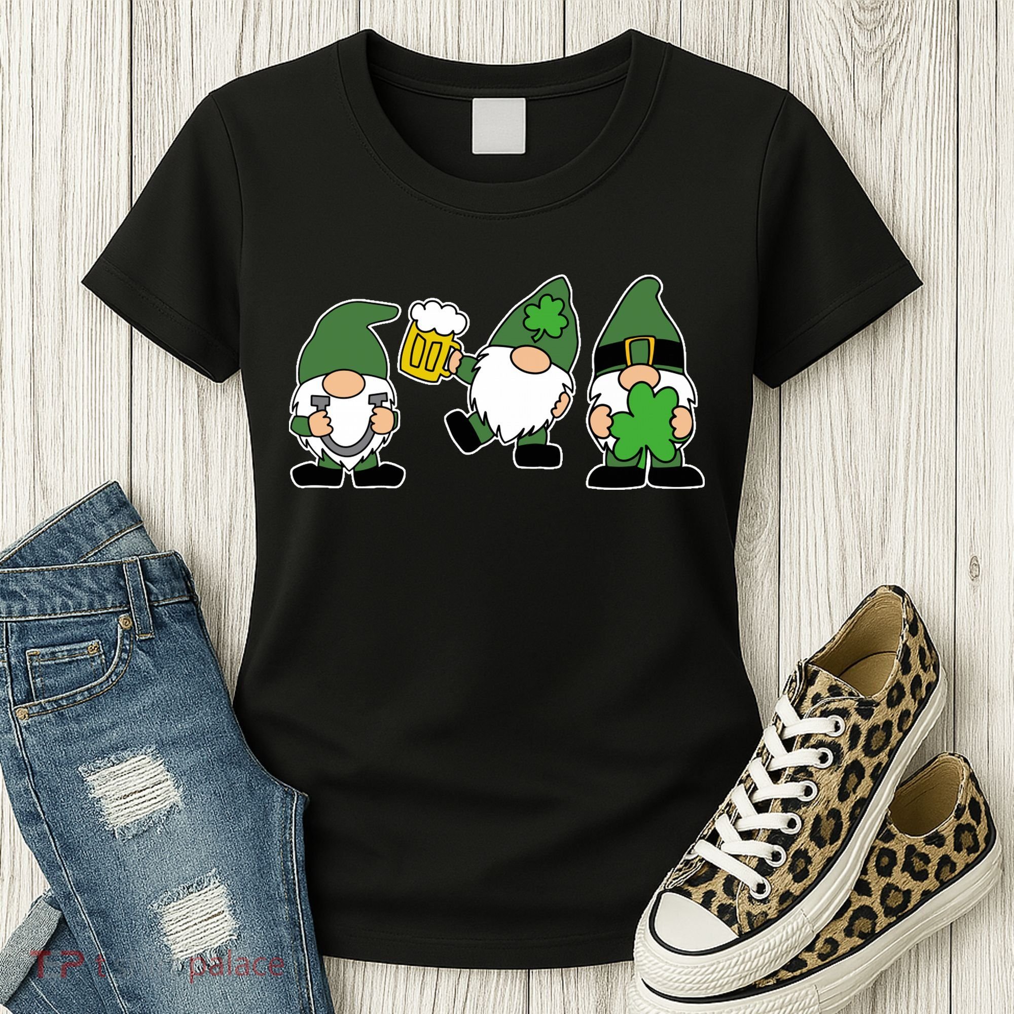 Funny St Patricks Day Drunk Gnomes Women's T-Shirt