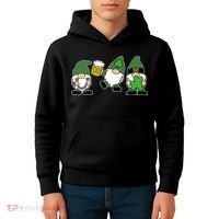 Funny St Patricks Day Drunk Gnomes Kids Hoodie thumb 4