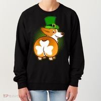 Funny St Patrick's Day Shamrock Corgi Butt Women's Sweatshirt thumb 0
