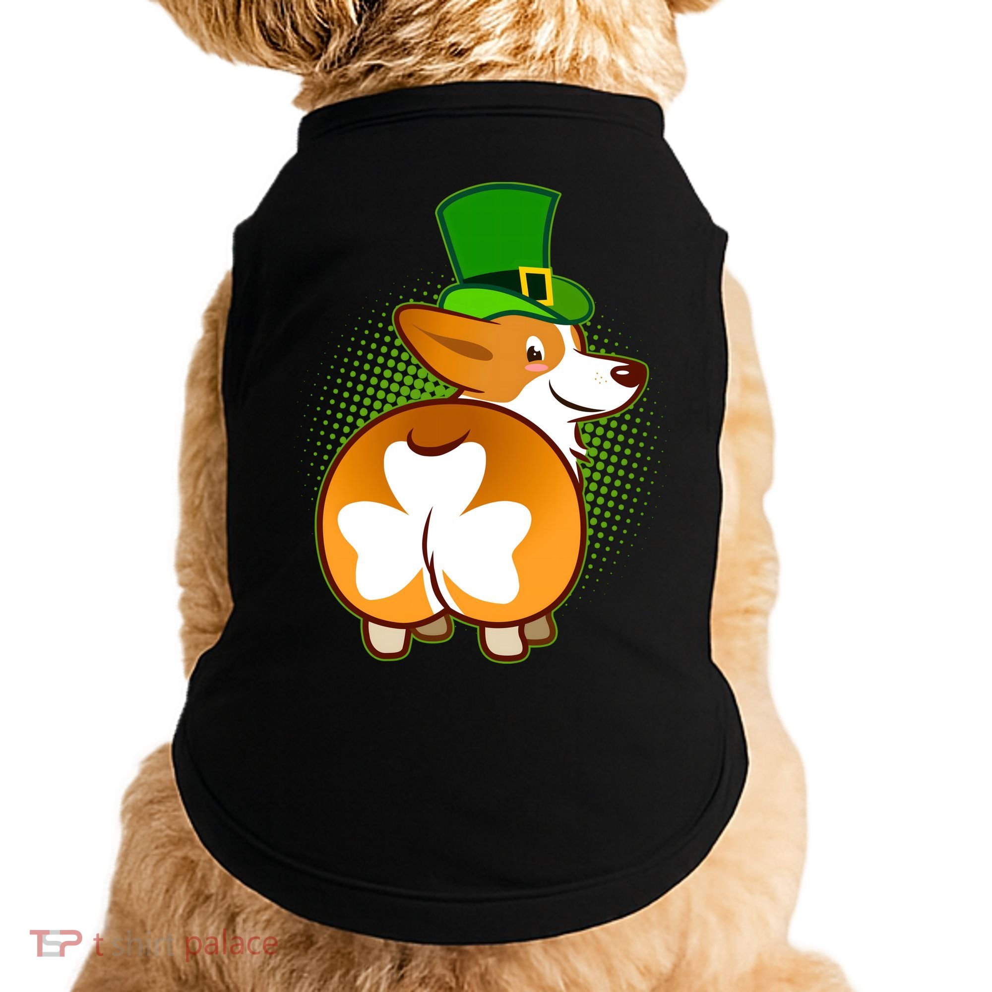 Funny St Patrick's Day Shamrock Corgi Butt Doggie Tank